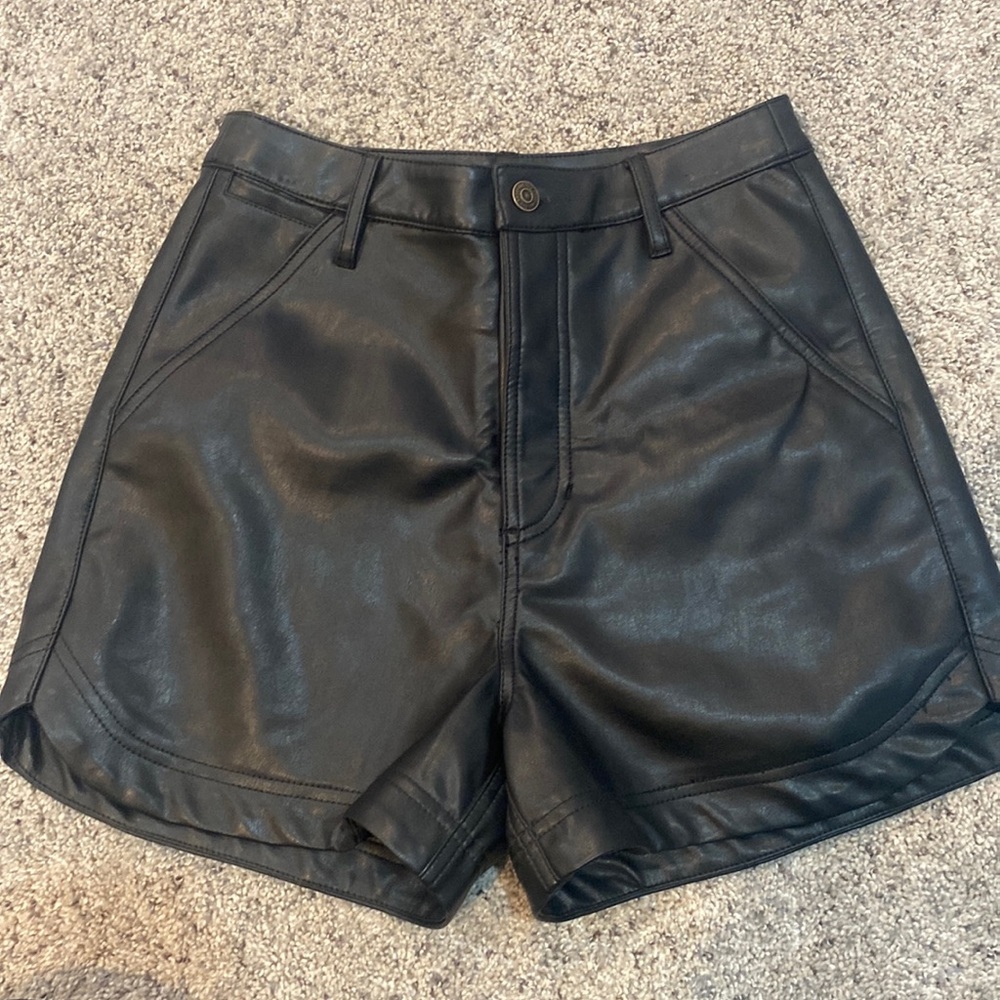 Free people faux leather shorts